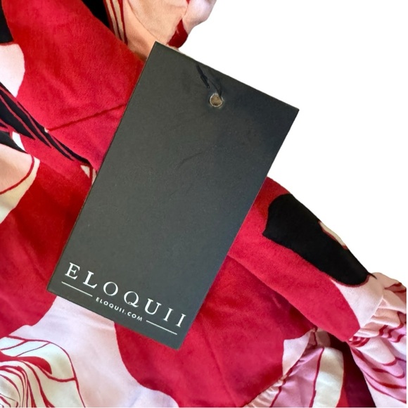 Eloquii Tropical Wrap Bodice Maxi Dress sz 20 NWT Pink Black - Picture 11 of 12